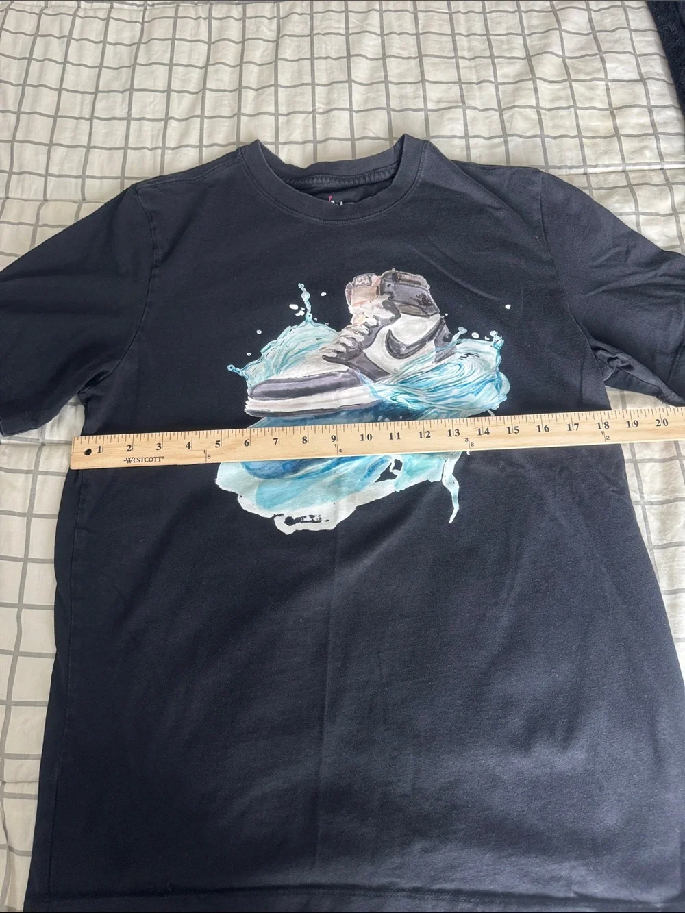 Jordan Black Tee with Blue Sneaker Wave Graphic